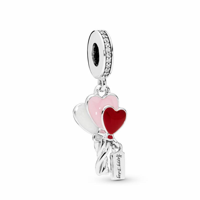 Pandora Australia Heart Balloons Dangle Charm - Sterling Silver | QRUECA270